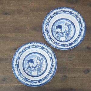 Blond Amsterdam Delfts Blue Ceramic Pasta Soup Bowls Set Of 2